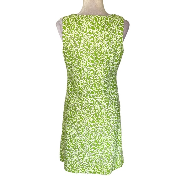 Jude Connally Beth Lime Green & White Printed Sleeveless Mini Dress - M - Picture 6 of 11